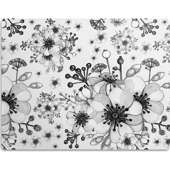 Miska pro psa Podložka pod misky pro pro kočky a psy Šedé květiny 90x60cm