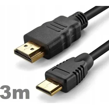 Video kabel 092 KABEL MINI HDMI - HDMI 3m ZLATÝ 1.4b FULL HD