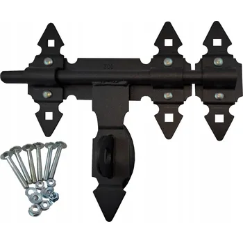 Dveřní kování GARÁŽOVÁ ZÁVORA OZDOBNÁ PRO DVEŘE VRAT ZÁVORA 200 ČERNÁ ŠROUBY