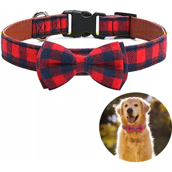 Obojek pro psa Látkový obojek Skórzana z Muchą pro psa, červený odstín, velikost M