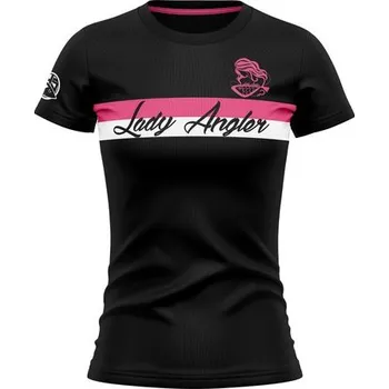 cyklistický dres Hotspot Design Tričko Lady Angler s pruhy - M