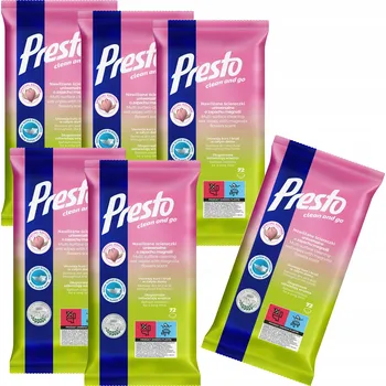 Utěrka 6 x Presto univerzální vlhčené utěrky magnolie 72 kusů