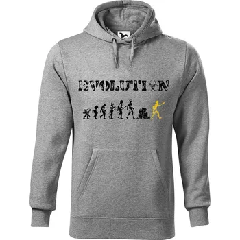 Pánská mikina DOBRÝ TRIKO Pánská mikina s potiskem Evolution zombie Velikost pánské mikiny: 4XL, Barva: Tmavě šedý melír