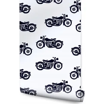 Fototapeta Mládežnická tapeta Černobílá MOTOCYKLY Chopper