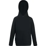 Fruit of the Loom Mikina Kids Lightweight Hooded Sweat s kapucí, dětská COT162009002t2-black Černá 14-15