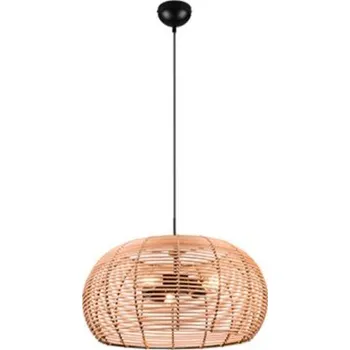 Trio 312200336 závěsné svítidlo Inga 3x40W | E27 - nastavitelná výška, černá, přírodní + Trio 983-3400 3x LED žárovka TROPFEN 1x4W | E14 | 470lm | 3000K