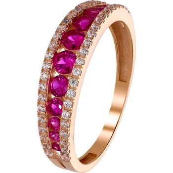 Prsten Zlaton Prsten růžové zlato osazený zirkony vel.59 2.5g 000360811247