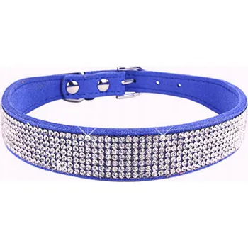 Obojek pro psa Obojek pro psa z ekologické kůže MODRÝ obojek KŘIŠŤÁL vel. L