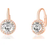 JVD Dámské stříbrné rose gold klasické náušnice se zirkony ryz. 925/1000 SVLE0986XH2RO00