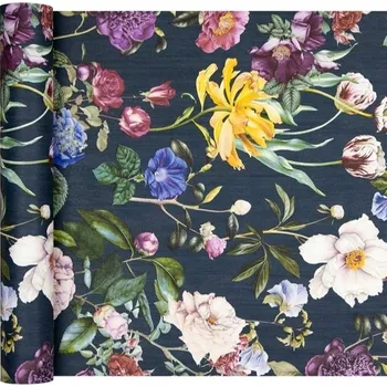 Tapeta Tapeta s BAREVNÝMI KVĚTY na tmavém POZADÍ