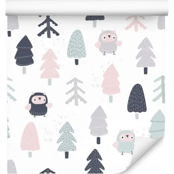 Fototapeta Tapeta do dětského pokoje SOVY Les Příroda Zvířata (Sovy, les, příroda, zvířata)