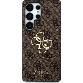 Zadní kryt Guess PU 4G Metal Logo pro Samsung Galaxy S25 Ultra, hnědá