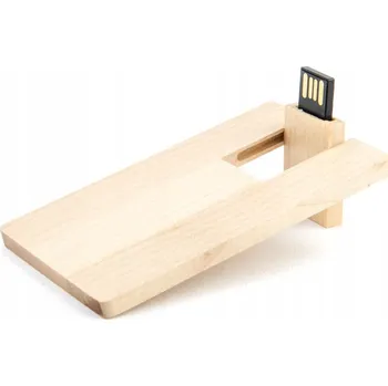 USB flash disk USB flash disk MemoRabbit DS-0413 dřevěná karta JAVOR 4 GB USB 2.0 béžový