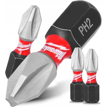 Bit 2x Rázový bit MILWAUKEE PH2 25 mm MAGNETICKÝ ŠROUBOVACÍ BIT Philips