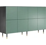 Prostorná komoda IMPERIAL - černá/pistáciově zelená