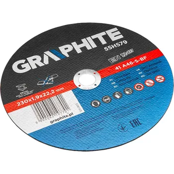 Řezný kotouč GRAPHITE ŘEZACÍ KOTOUČE NA KOV 230x1.9x22.2 mm 41 A46-S-BF 5 KUSŮ FÓLIE