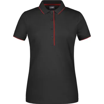 Pánské tričko James & Nicholson Polokošile JN 727 s kontrastní légou, krátký rukáv, dámská COT02072781401-black/red S Černá/červená