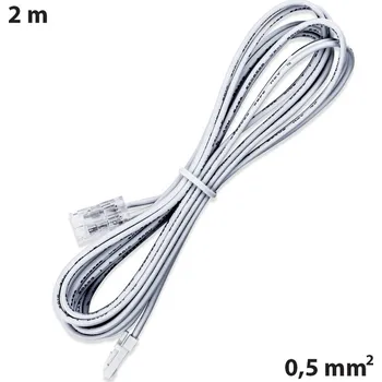 LED páska Připojovací konektor LED pásku šíře 8mm + kabel s 91505-MP konektorem (vidlice), 2m kabel AWG20/0,5mm², bílý, 12-24V max. 3A
