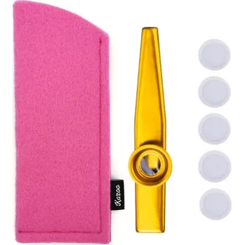 Pouzdro na mobilní telefon Zlaté KAZOO + růžové POUZDRO + MEMBRÁNY + NÁVOD KE HŘE Kazoo Polska kzler