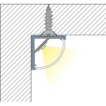LED páska Rohový hliníkový profil černý RS2 16x16mm včetně mléčného difuzoru 3m