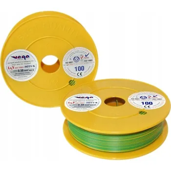 elektrický kabel Kabel LGY/H05V-K 0,50 mm2 100 m Žluto-Zelený
