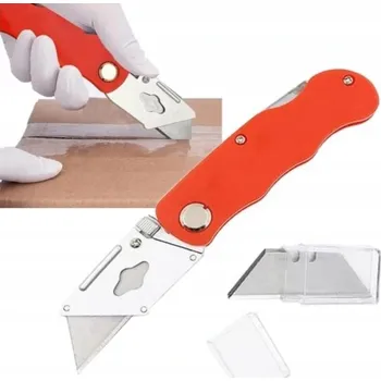 Pracovní nůž NŮŽ NA TAPETY TRAPÉZOVÁ ČEPEL TRAPÉZOVÝ NŮŽ + 3 NÁHRADNÍ ČEPELE