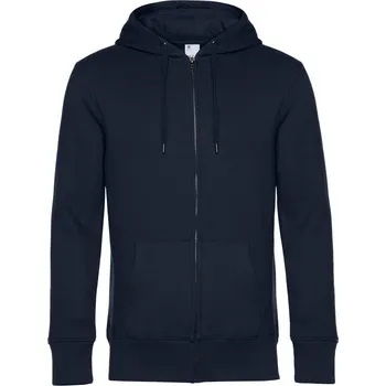 pracovní mikina B&C Mikina KING Zipped Hood s kapucí a zipem, pánská COT01U03Ku3405-navy blue 2XL Navy