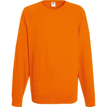 pracovní mikina Fruit of the Loom Mikina Lightweight Raglan Sweat, raglánová, pánská COT16213823503-orange L Oranžová