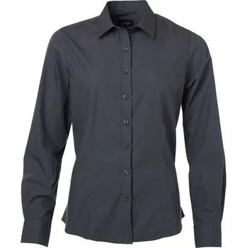 Pánská košile James & Nicholson Košile JN 677, popelínová, dlouhý rukáv, dámská COT02067702500-carbon XS Carbon