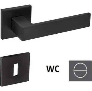 Dveřní kování Klika Naturel Hit černá matná WC klíč HITHRBSWC