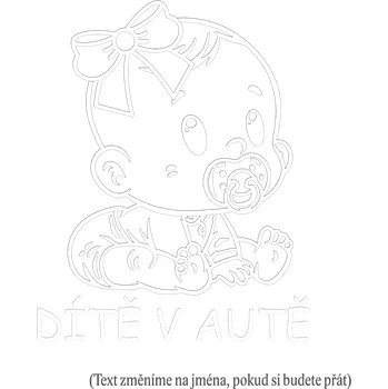 Samolepicí dekorace na vozidlo Dítě v autě batole holka samolepka na auto Červená Velikost A