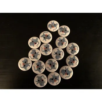 Knoflík Tibex Knoflík KOČIČKA S MAŠLIČKOU