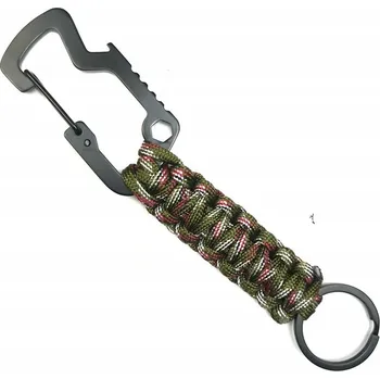 PARACORD KARABINOVÝ PŘÍVĚSEK NA KLÍČE NA KLÍČE PRO PŘEŽITÍ