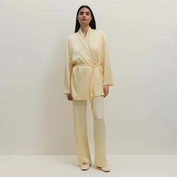 Dámské kalhoty Reserved - Kalhoty se širokými nohavicemi - světle žlutá - 467EN-10X - 467EN-10X-S