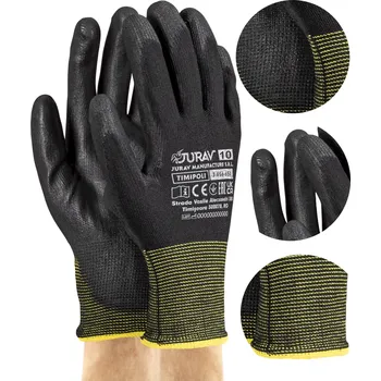 Pracovní rukavice PRACOVNÍ RUKAVICE MÁČENÉ V POLYURETANU, PEVNÉ, S NÁPLETEM 10-XL BB10