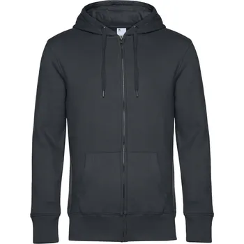 pracovní mikina B&C Mikina KING Zipped Hood s kapucí a zipem, pánská COT01U03Ka9702-asphalt M Asphalt