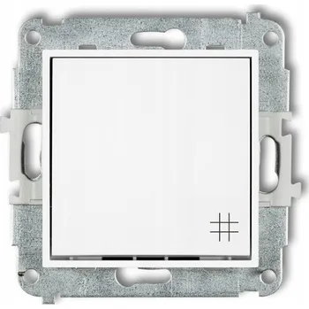 vypínač Křížový vypínač pod omítku Karlik bílý MWP-6