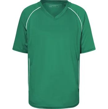 Pracovní oblečení James & Nicholson Tričko JN 386, týmové, pánské COT02038684404-green/white XL Zelená/černá