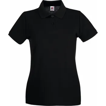 Pánské tričko Fruit of the Loom Polokošile Lady-Fit Premium Polo, krátký rukáv, dámská COT16303000205-black 2XL Černá