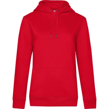 pracovní mikina B&C Mikina B&C QUEEN Hooded s kapucí, dámská COT01W02Q00400-red Červená XS