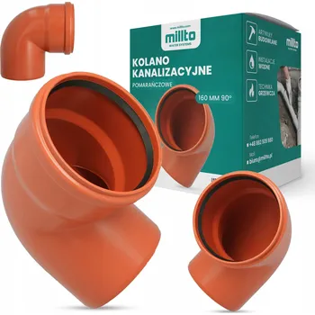 Kanalizační potrubí PVC Kanalizační Koleno 160 mm, 90° Spojka