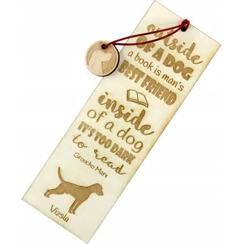 Doplněk ke knize Ohař – gravírovaná záložka do knihy se psem, jméno psa