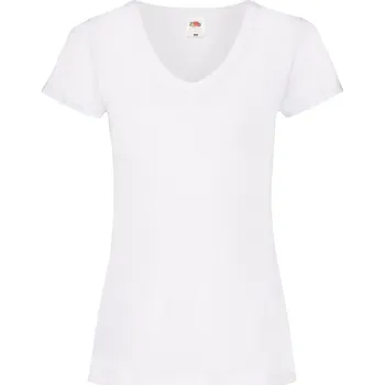 pracovní tričko Fruit of the Loom Tričko Lady-Fit Valueweight V-Neck T s výstřihem do V, krátký rukáv, dámské COT16139800102-white M Bílá