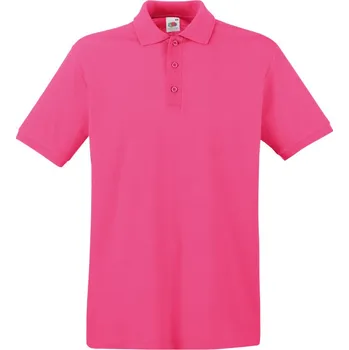 Pánské tričko Fruit of the Loom Polokošile Premium Polo, krátký rukáv COT16321831005-fuchsia 2XL Fuchsia