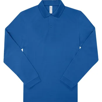 B&C Polokošile B&C My Polo 210 LSL, dlouhý rukáv COT01U42745002-royal blue M Modrá královská