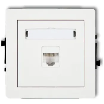 Elektrická zásuvka DECO Počítačová zásuvka jednoduchá 1xRJ45 kat.6 bílá matná 25DGK-3