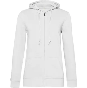 pracovní mikina B&C Mikina Inspire Zipped Hood s kapucí, dámská COT01W36B00100-white Bílá XS