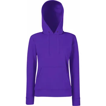 pracovní mikina Fruit of the Loom Mikina Classic Lady-Fit Hooded Sweat s kapucí, dámská COT16203835002-purple M Purpurová