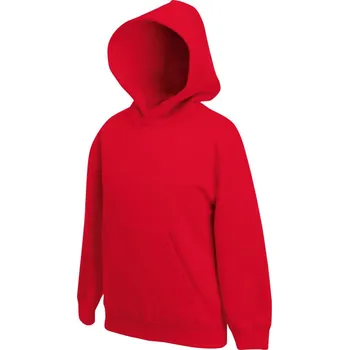 Chlapecké kalhoty Fruit of the Loom Mikina Classic Kids Hooded Sweat s kapucí, dětská COT162043004a7-red Červená 152