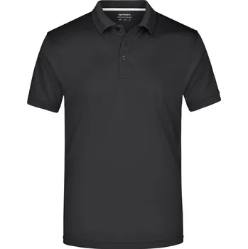 Pánské tričko James & Nicholson Polokošile JN 401 High Performance, krátký rukáv, pánská COT02040100205-black 2XL Černá